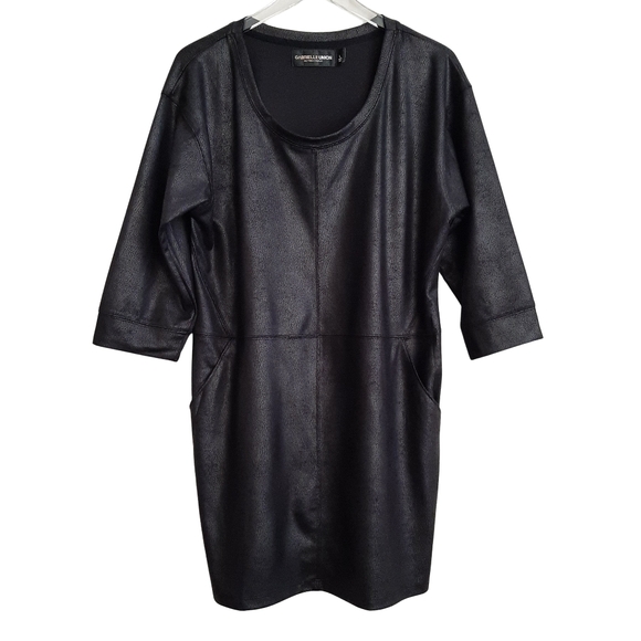 Gabrielle Union Dresses & Skirts - Gabrielle Union Shift Dress Black Leather Look Size Large